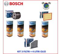 Kit 3 Filtri Bosch + 4 Litri Olio 5W30 per PEUGEOT RANCH #h0