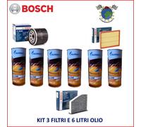 Kit 3 Filtri Bosch + 6 Litri Olio 10W40 + 6 Litri Olio 10W40 per VW JETTA #gi
