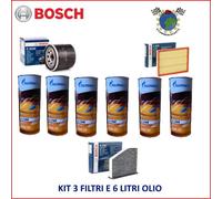 Kit 3 Filtri Bosch + 6 Litri Olio 10W40 per RENAULT LAGUNA #q8