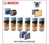 Kit 3 Filtri Bosch + 6 Litri Olio 5W30 per NISSAN ALMERA I tst #fm