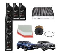 Kit 3 Filtri Bosch + 6 LT Olio 0w20 Originale per RENAULT Austral-NISSAN Qashqai