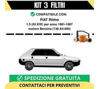 Kit 3 Filtri Tagliando per FIAT Ritmo 1.5 63 kw Benzina 1981-1987