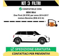 Kit 3 Filtri Tagliando per MINI Mini One First 55 kw Benzina 2014-2017