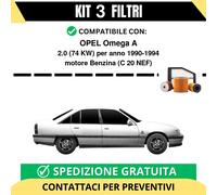 Kit 3 Filtri Tagliando per OPEL Omega A 2.0 74 kw Benzina 1990-1994