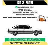 Kit 3 Filtri Tagliando per OPEL Omega A 3.0 130 kw Benzina 1987-1990