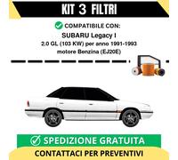 Kit 3 Filtri Tagliando per SUBARU Legacy I 2.0 GL 103 kw Benzina 1991-1993