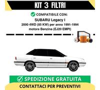 Kit 3 Filtri Tagliando per SUBARU Legacy I 2000 4WD 85 kw Benzina 1991-1994