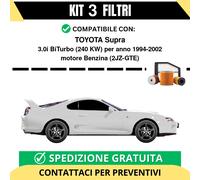 Kit 3 Filtri Tagliando per TOYOTA Supra 3.0i BiTurbo 240 kw Benzina 1994-2002