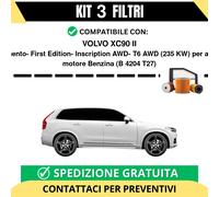 Kit 3 Filtri Tagliando per VOLVO XC90 II 2.0 Torbo Momento- First Edition- In...