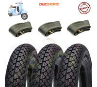 KIT 3 GOMME DEESTONE 3.50-10 + CAMERE D’ARIA PNEUMATICI VESPA PX 51J D795 4 P.R.