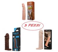 KIT 3 GUAINE SEX TOY PROLUNGA FALLO DILDO VIBRANTE STIMOLANTE intimo pene UOMO