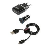 Kit 3 in 1 Micro Usb 12/24V + 230V • Caricatore da rete (1000 mA) con spia a Led