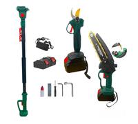 Kit 3 in 1 Motosega 6" + Forbice Cesoia Doppia Batteria 68V + Asta Telescopica