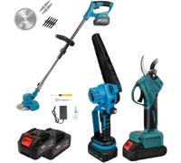 KIT 3 IN 1 POTATURA FORBICE MOTOSEGA DECESPUGLIATORE + 6 BATTERIE 48V IN TOTALE