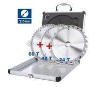 KIT 3 LAME CIRCOLARE SCHEPPACH TCT Ø210mm X TRONCATRICI X LEGNO PVC ALLUMINIO