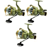 Kit 3 Mulinelli da Carpfishing Mimetici Carpa Bait Runner Pesca Carpa Filo TP