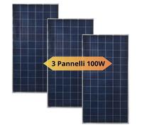Kit 3 Pannelli Fotovoltaico 3 Kw Giornaliero Isola Solare Pannello 100 W 12v Mon