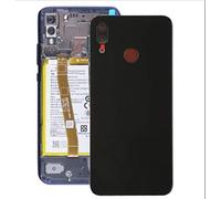 KIT 3 PEZZI Copri Batteria + biadesivo + lente compatibile Per HUAWEI P20 LITE (2018) ANE-LX1 / ANE-L21 / LX2 Vetro Posteriore Back Cover Retro Scocca completa adesivo + lente CAMERA (Nero)