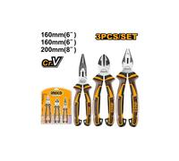 Kit 3 Pinze Professionali Super INGCO in Acciaio Cr-V ed una Impugnatura in TPR