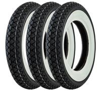 Kit 3 Pneumatico 3.50-10 51J E4 Fascia Bianca Kenda K333 Per Vespa 125 T5 VNX5T