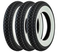 Kit 3 Pneumatico 3.50-10 51J Fascia Bianca Kenda Per Vespa 125 PX 2001-2011