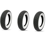 KIT 3 PNEUMATICO PNEUMATICI COPERTONE COPERTONI GOMMA GOMME COMPATIBILI PER PIAGGIO VESPA DIESIS HPX - VESPA 250 DIESIS - VESPA CARGO TUTTI I MODELLI CON FASCIA BORDO BIANCA BIANCO.