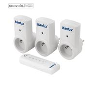 Kit 3 Prese Schuko Radiocomandate 433MHz 1150W con Telecomando 220-240 Volt