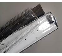 KIT 3 PZ PLAFONIERA BEGHELLI 1X58W 13620 SALVASPAZIO POLICARBONATO GRIGIO STAGNA