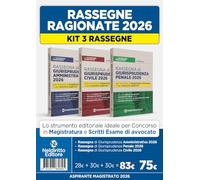 Kit 3 rassegne di Civile, Penale e Amministrativo 2026 per il concorso in Magistratura e i concorsi superiori