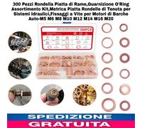 Kit 300 Rondelle in Rame 12 Misure Classificazione Metrica Guarnizione Rame Olio
