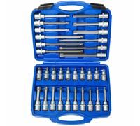 KIT 32 PZ INSERTI INSERTO TORX CHIAVI BUSSOLA 1/2 LUNGHE AUTO MECCANICO T20-T70