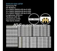 KIT 36 BARRE STRIP LED TV SAMSUNG D2GE-750SCA/B/C-R3 UE75F6400
