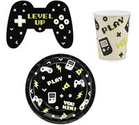 Kit 36 pz Coordinato tavola GAMEPADS videogiochi feste bambini - piatti bicchier