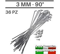 KIT 36 RAGGI 90 gradi CROMATI NIPPLES SPESSORE 3 mm X 115 mm