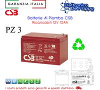 Kit 36V 03 Batterie Al Piombo Ad Uso Ciclico 12V 15Ah Per Mezzi a Trazione