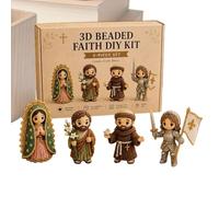 Kit 3D Con Perline | 3D Fede e Angelo Mini Decorazione Fatta a Mano - Kit Di Ricamo Con Perline | Per Bagno Compleanno Orecchini Attività Casa Feste Vacanze