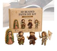 Kit 3D Cristiano di Perline,3D Fede e Angelo Mini Decorazione Fatta a Mano | Kit Di Perline Per Ricamo - Per Compleanno Creazione Orecchini Hobby Attività Casa Interno Festa E