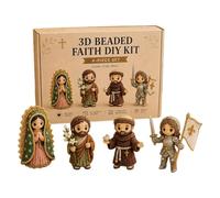 Kit 3D Cristiano di Perline, 3D Fede e Angelo Mini Decorazione Fatta a Mano, Kit Ricamo Perline, Per Compleanno Creazione Orecchini Hobby Attività Casa Interno Festa E
