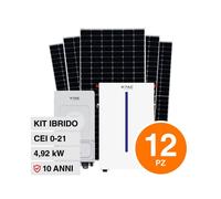 Kit 4.92KW 12 Pannelli solari fotovoltaici 410W IP68 + Inverter monofase + Batte