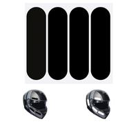 Kit 4 Adesivi Catarifrangenti Casco Moto, Strisce Adesive Nere Retroriflettenti per Casco Moto, Sicurezza e Visibilità di Notte, Adesivi Rifrangenti per Casco, 8,5 X 2,3 cm, Nero