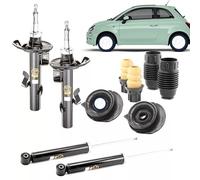 KIT 4 AMMORTIZZATORI ANT + POST +SUPPORTI ANTERIORI +TAMPONI PER 500 DAL 2007