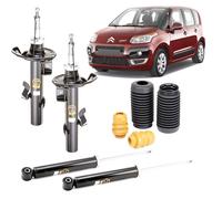 KIT 4 AMMORTIZZATORI CON TAMPONI ANTERIORI PER CITROËN C3 PICASSO 2009 1.4 1.6