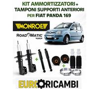 KIT 4 AMMORTIZZATORI MONROE ROADM + TAMPONI + SUPPORTI ANTERIORI PANDA (169) 4X4