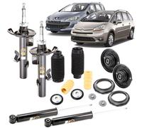 Kit 4 ammortizzatori+Supporti Tamponi C4 Picasso 308 CC SW dal 2006 al 2014