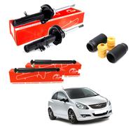 KIT 4 AMMORTIZZATORI + TAMPONI ANTERIORI E POSTERIORI PER OPEL CORSA D