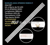 KIT 4 BARRE STRIP 10 LED TV AKAI JS-D-JP50DM-102ED R72-50D04-029 PARALLELO
