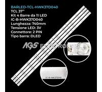 KIT 4 BARRE STRIP 11 LED TV TCL H6Y6(G1-S26-Y6)W IC-B-HWK37D040