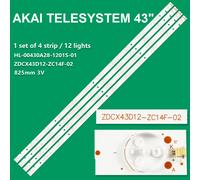 KIT 4 BARRE STRIP 12 LED TV AKAI HL-00430A28-1201S-01-A2 AKTV430 LE-4018A