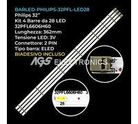 KIT 4 BARRE STRIP 28 LED TV PHILIPS 32HFL5573D 32PFL6606H60 LK315D3LA63
