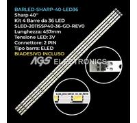 KIT 4 BARRE STRIP 36 LED TV SHARP SLED-2011SSP40-36-GD-REV0 LC40LE600E